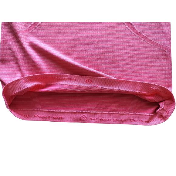 Lululemon Run: Swiftly Tech Long Sleeve Crew Stripe Pink Sweatshirt Top Size 6 - Picture 11 of 12